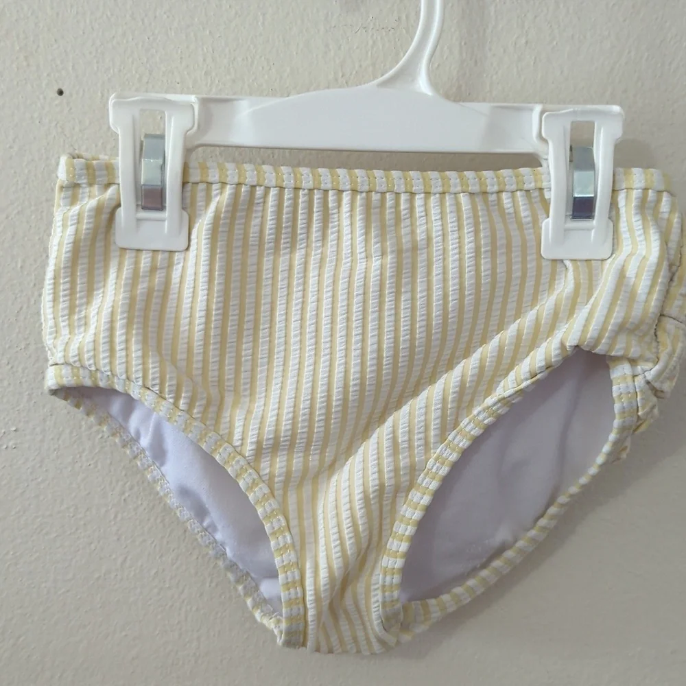 Ruffle Butts Yellow + White Seersucker Two-Piece Swimsuit Girls Size 6
